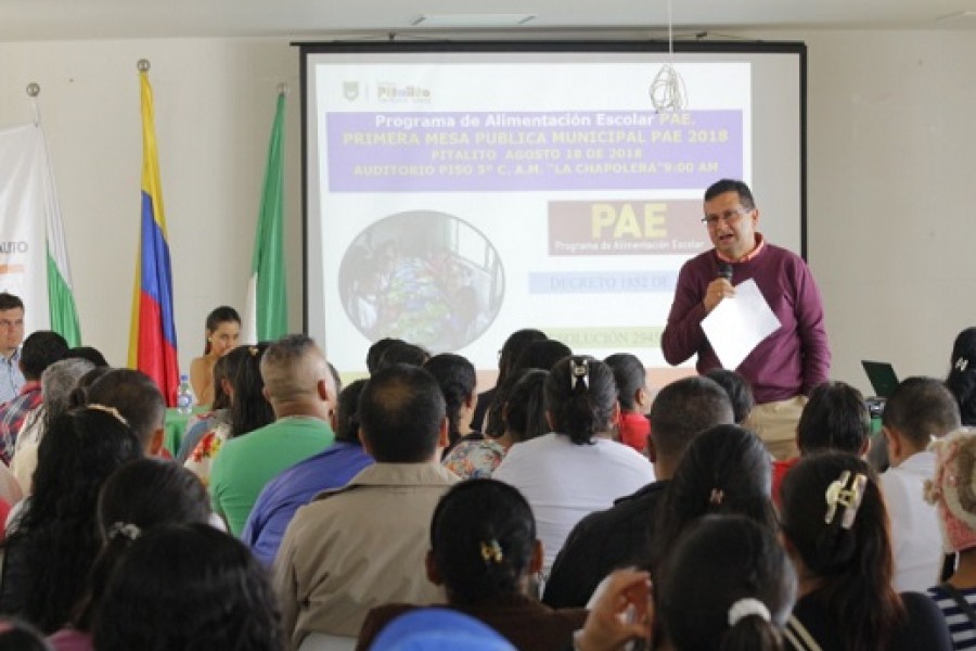 Primera mesa de pública de evaluación PAE 2018 en Pitalito.